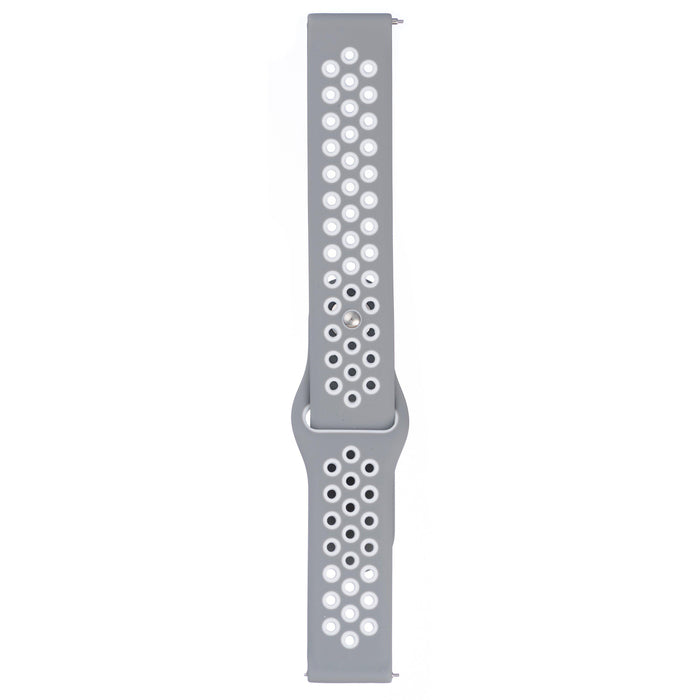 Superfly 20mm Silicone Double Button Watch Strap - Grey & White