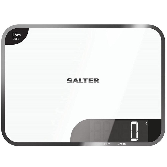 Salter 15KG Electronic Digital Scale Chopping Board - White