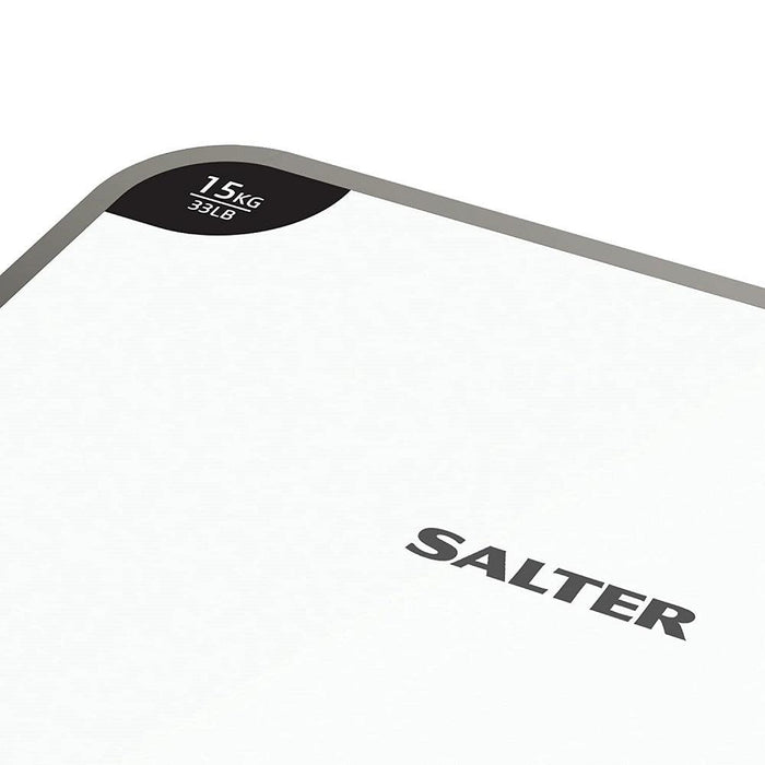 Salter 15KG Electronic Digital Scale Chopping Board - White