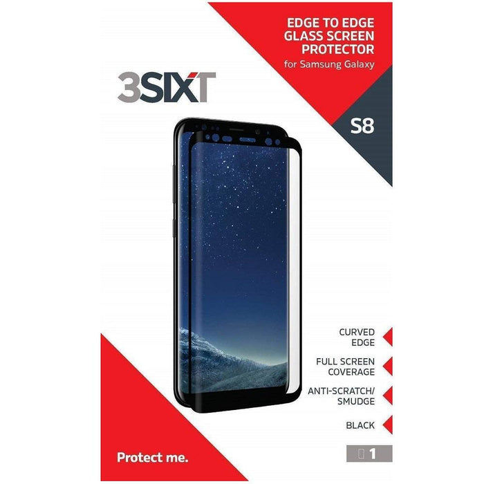 3SIXT Curved Glass Screen Protector for Samsung Galaxy S8 - Black