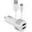 3SIXT 4.8A Dual USB Car Charger - White