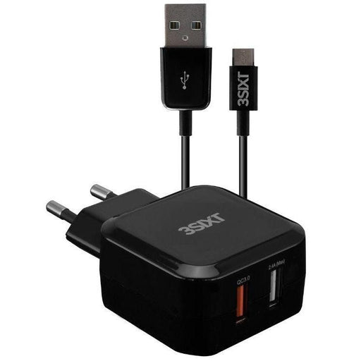 3SIXT Dual USB Quick Charge Wall Charger with 1m Micro USB cable
