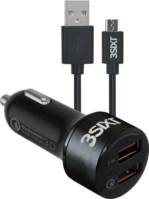 3SIXT Quick Charge Car Charger USB-A to Micro USB 5.4A_3S-1023_9318018127741_Accessory Lab