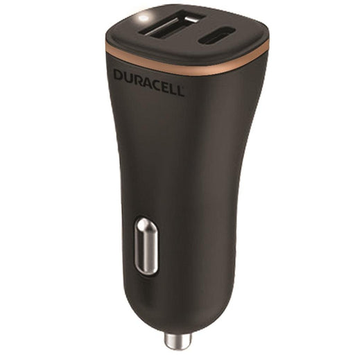 Duracell 27W USB A and USB-C Car Charger - Black