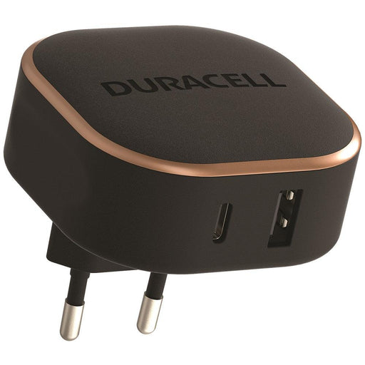 Duracell PD 30W + QC3.0 18W Shared Fast Dual USB Wall Charger - Black