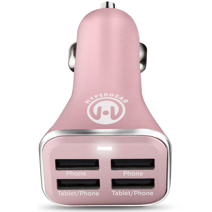 HyperGear Quad USB Car Charger - Rose Gold