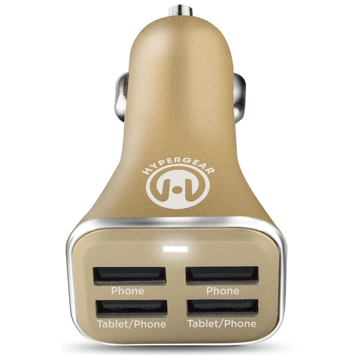 HyperGear Quad USB Car Charger - Gold