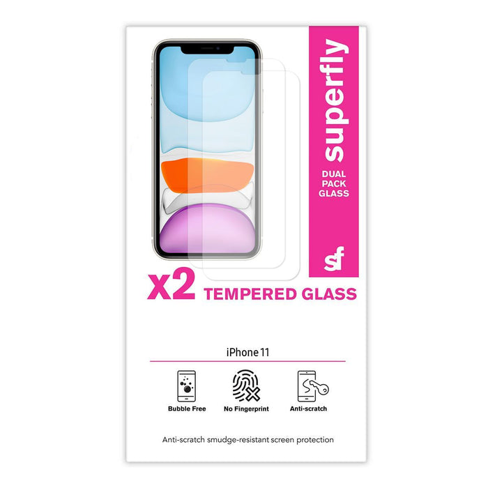 Superfly Dual-Pack Tempered Glass Screen Protector for Apple iPhone 11