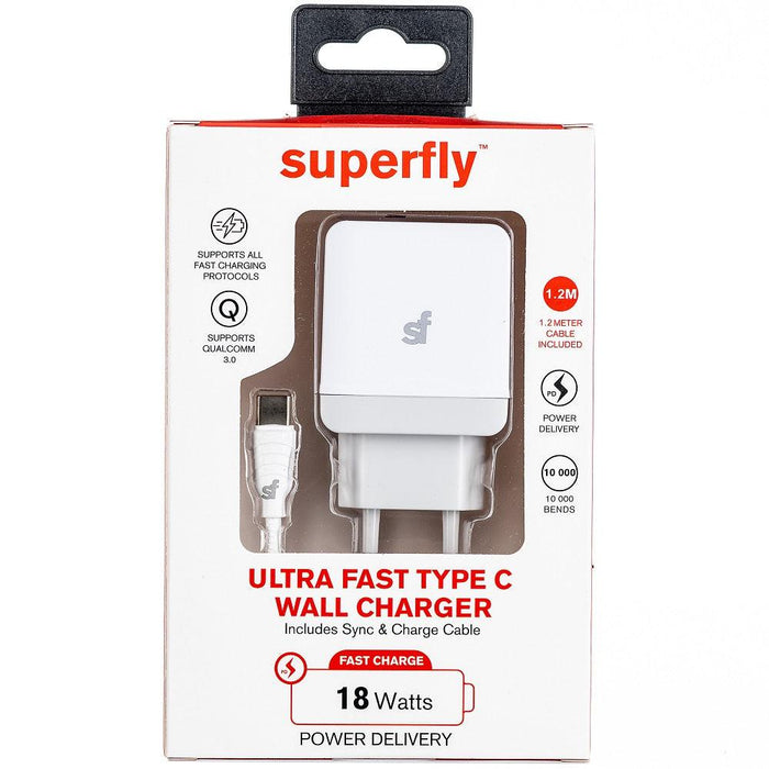 Superfly Ultra-Fast 18w USB Type C Wall Charger