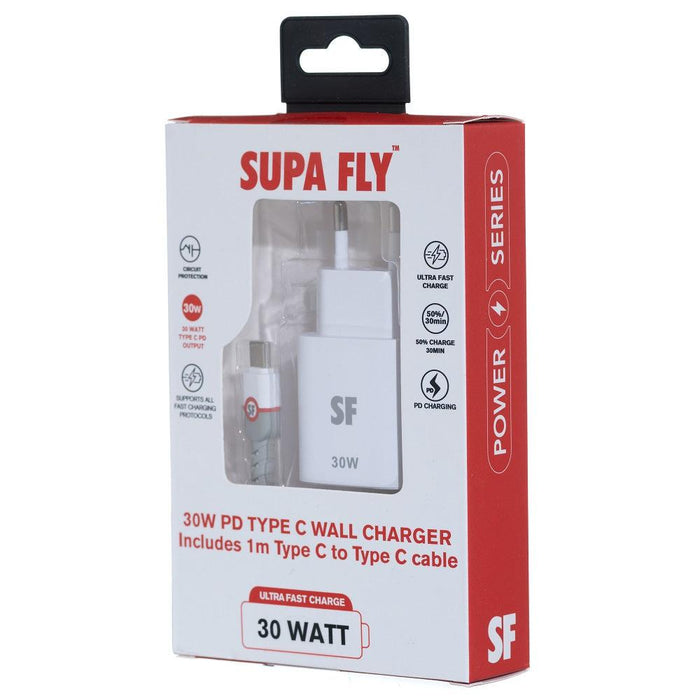 SUPA FLY Ultra-Fast PD 30W USB Type C Wall Charger