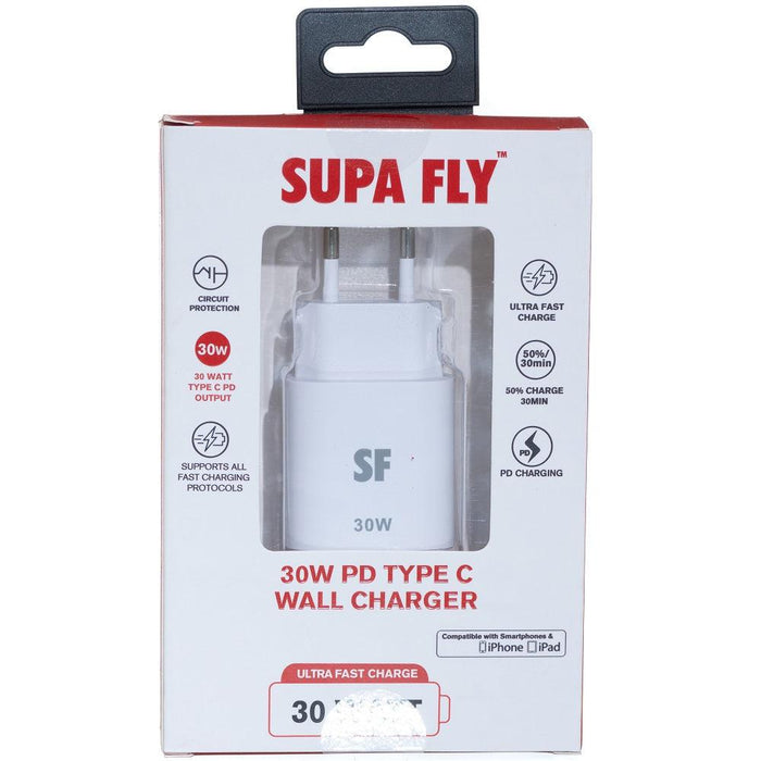 SUPA FLY Ultra-Fast 30W PD Type C Wall Charger