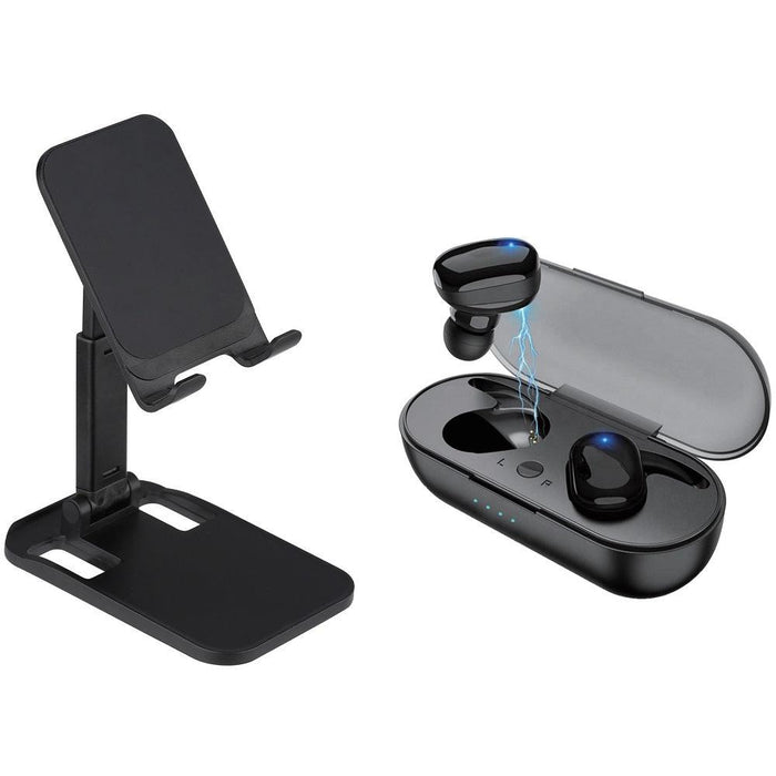 Superfly Wireless Earbuds and Phone / Tablet Desktop Stand