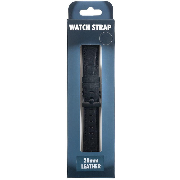 Superfly 20mm Genuine Leather Watch Strap - Black