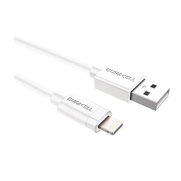 Duracell 1m USB A to Lightning Cable - White