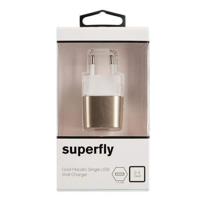 Superfly 2.4A Metallic Single USB Wall Charger (Gold)_SF-AC18_0707273440860_Accessory Lab