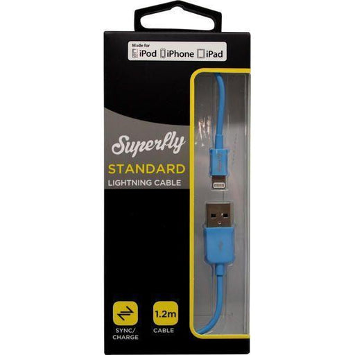 Superfly Apple MFi Sync and Charge Lightning Cable 1.2m (Blue)_SFLT-LT97BLU_0700083208781_Accessory Lab