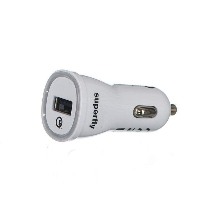Superfly Quick Charge Car Charger Kit (USBA-C V2.0) (White)_SFC2-3413KIT4WHT_4036957402150_Accessory Lab