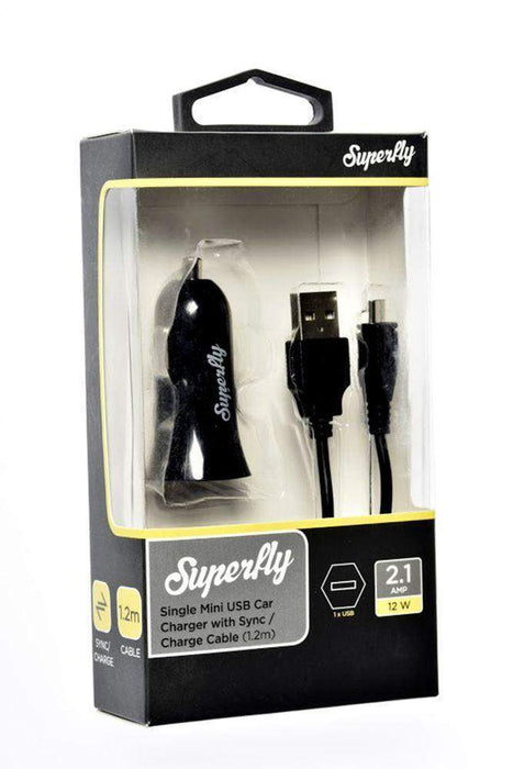Superfly Single Car Charger (2.1A Micro) (Black)_SFCC-21M-BLK_9318018120209_Accessory Lab